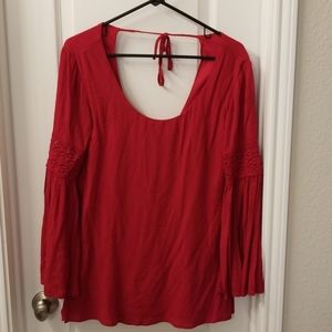 Purple Snow red blouse